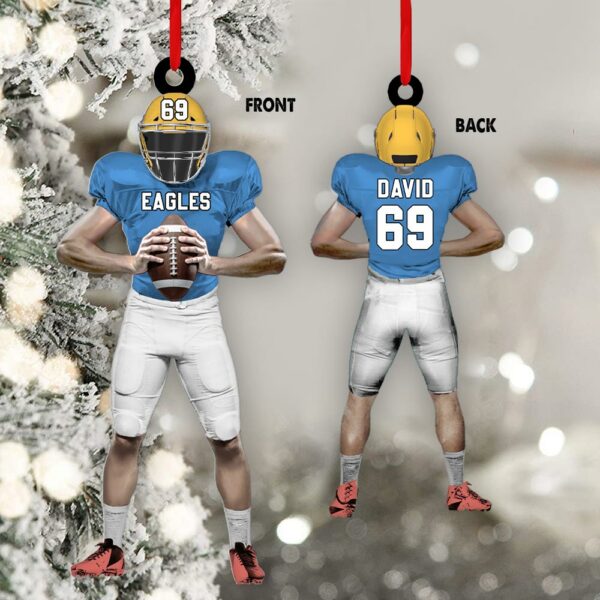 American Football Player Personalized Ornament For Football Lovers - Custom Gift For Football Player - Image 4