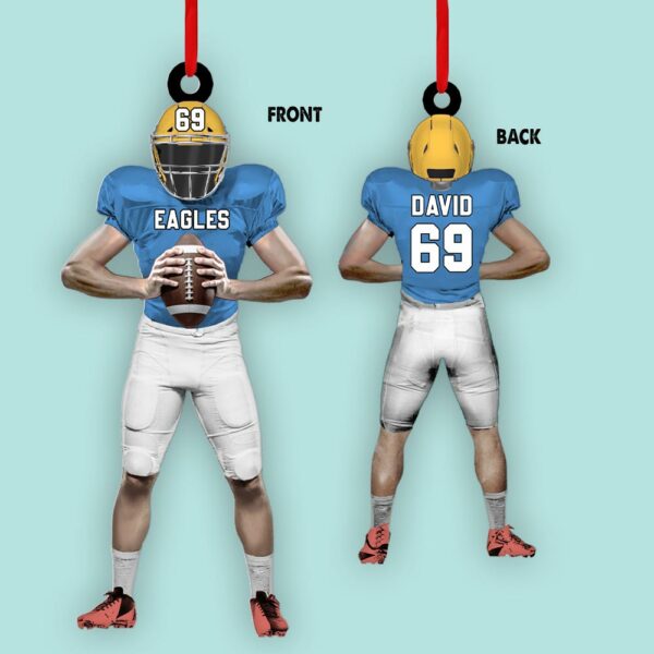 American Football Player Personalized Ornament For Football Lovers - Custom Gift For Football Player - Image 5