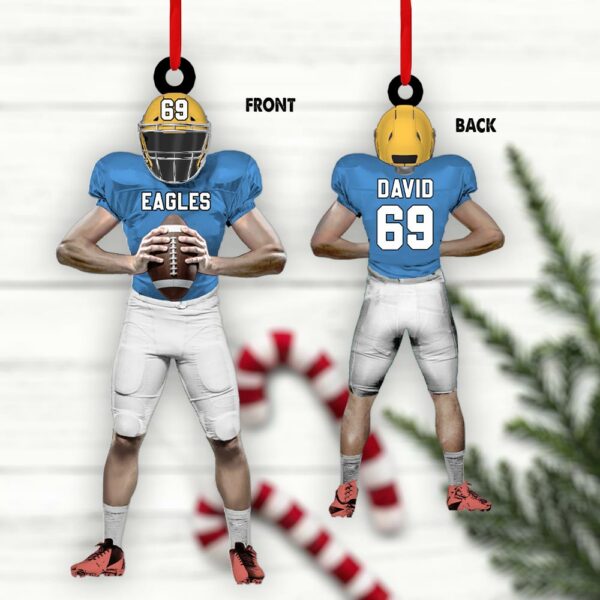 American Football Player Personalized Ornament For Football Lovers - Custom Gift For Football Player - Image 2