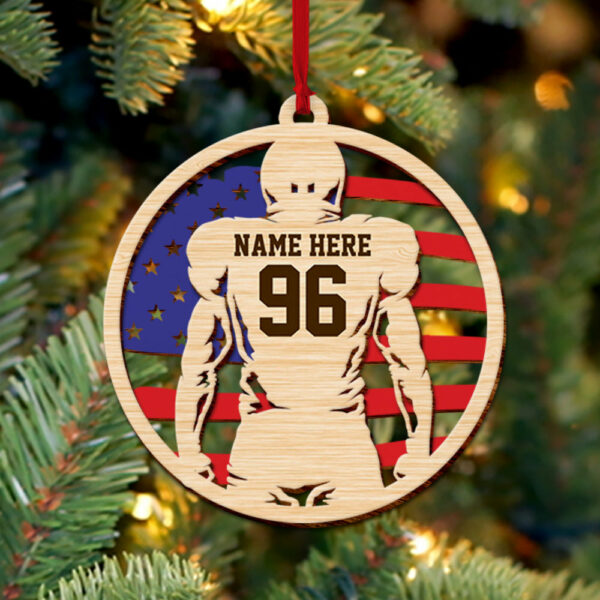 American Football Player Personalized Ornament Gift For Football Player For Football Lovers H2511 - Image 2