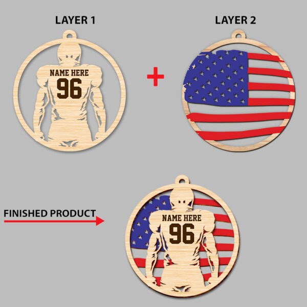 American Football Player Personalized Ornament Gift For Football Player For Football Lovers H2511 - Image 5