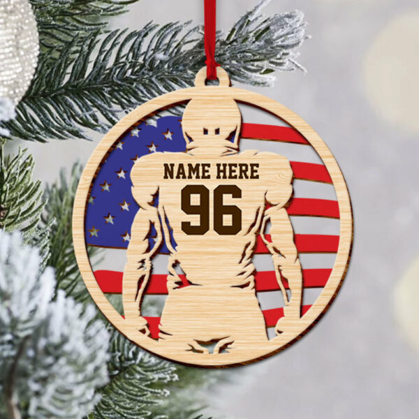 American Football Player Personalized Ornament Gift For Football Player For Football Lovers H2511 - Image 3