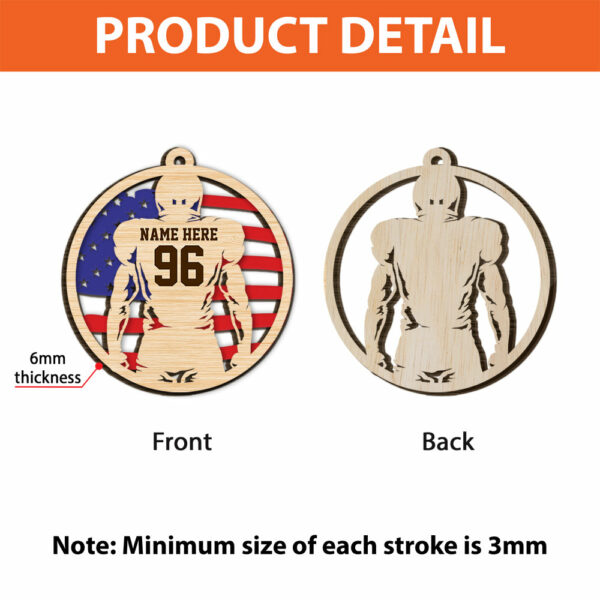 American Football Player Personalized Ornament Gift For Football Player For Football Lovers H2511 - Image 6