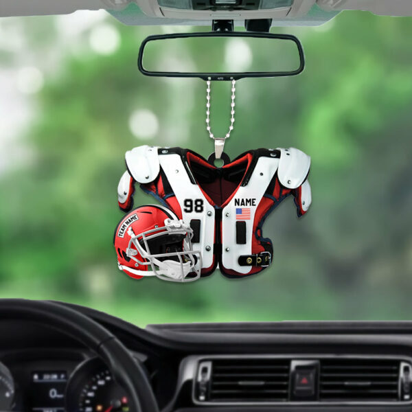 American Football Shoulder Pads Helmet Car Ornament - Image 2