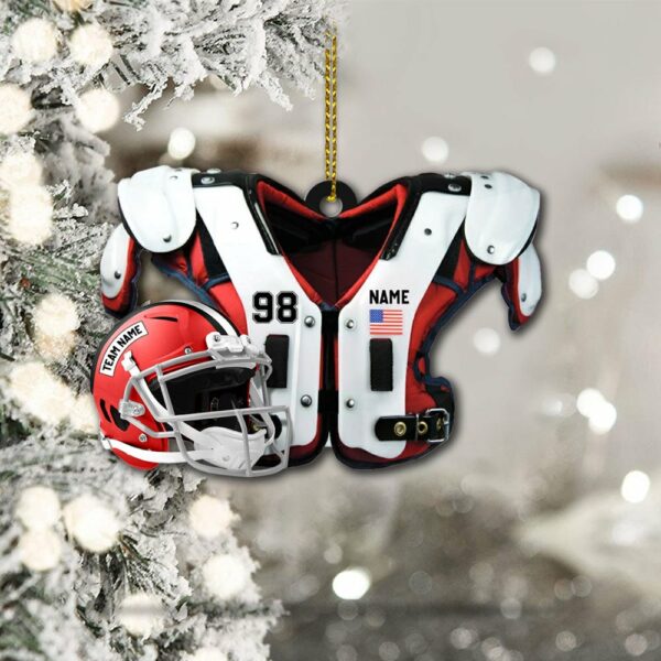 American Football Shoulder Pads Helmet Personalized Ornament Gift For Football Player Football Lovers - Image 5