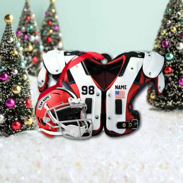 American Football Shoulder Pads Helmet Personalized Ornament Gift For Football Player Football Lovers - Image 3