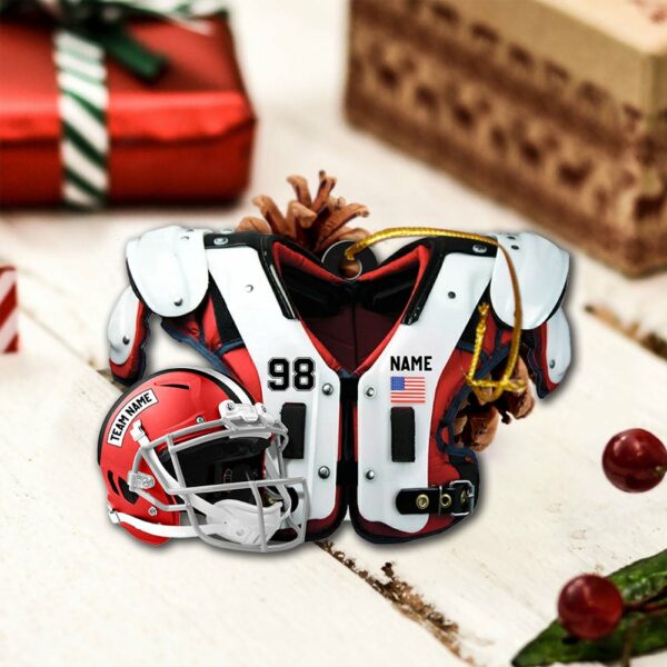 American Football Shoulder Pads Helmet Personalized Ornament Gift For Football Player Football Lovers - Image 4