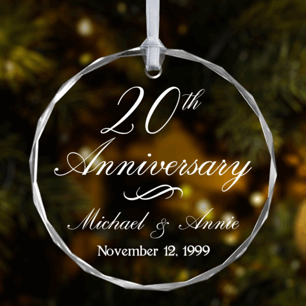 Anniversary Premium Engraved Glass Ornament - Image 2