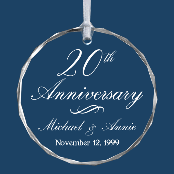 Anniversary Premium Engraved Glass Ornament - Image 4