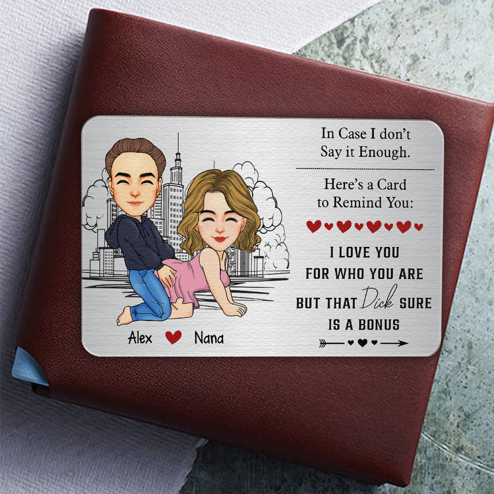 Anniversary Reminder Card For Couples, Him, Her - Personalized Aluminum Wallet Card