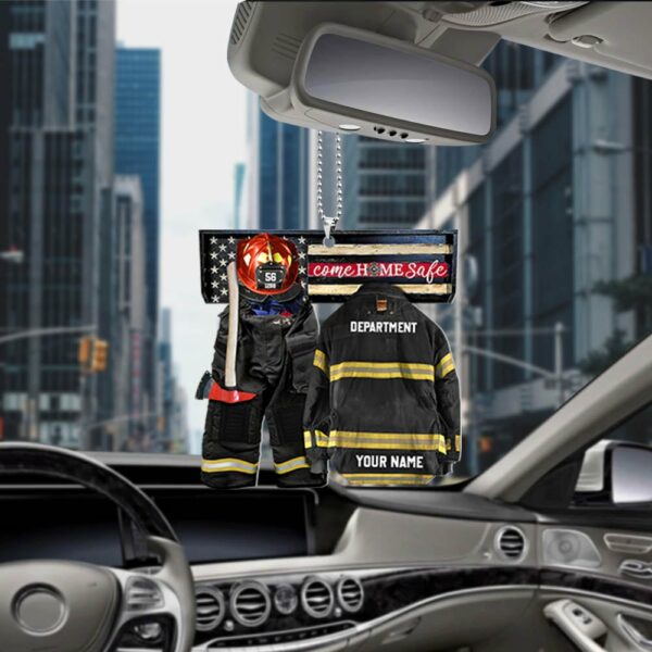 Armor Car Ornament Come Home Safe Personalized Car Ornament Gifts For Firefighter - Custom Car Ornament Gift For Fireman - Image 4