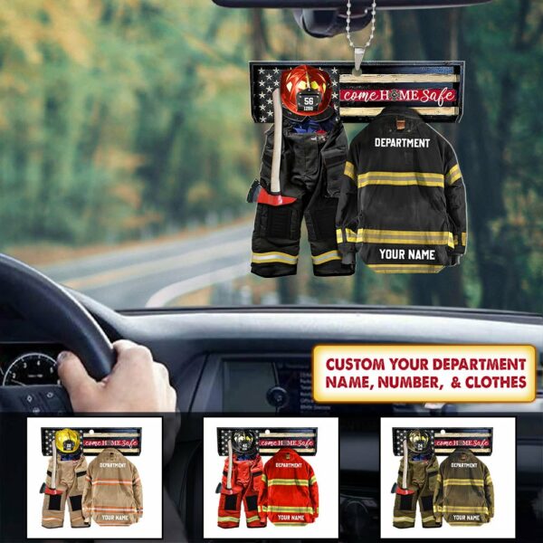 Armor Car Ornament Come Home Safe Personalized Car Ornament Gifts For Firefighter - Custom Car Ornament Gift For Fireman - Image 2