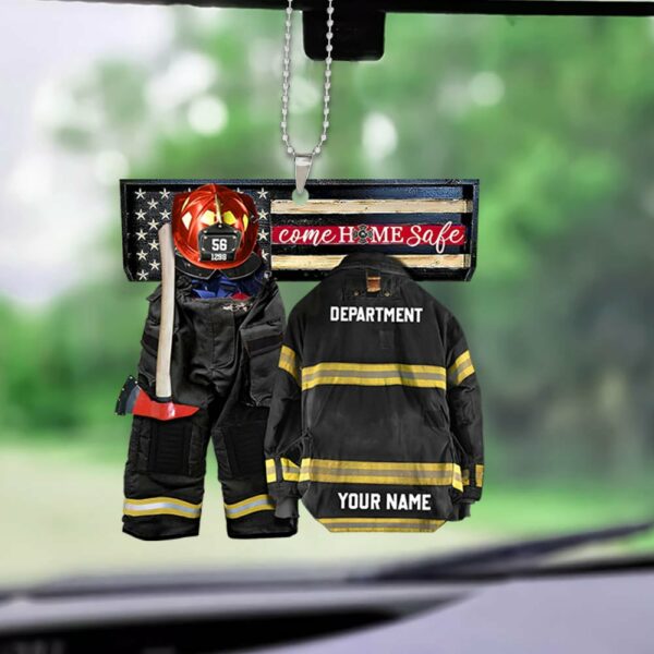 Armor Car Ornament Come Home Safe Personalized Car Ornament Gifts For Firefighter - Custom Car Ornament Gift For Fireman - Image 3