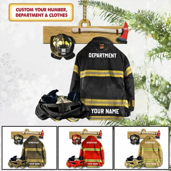 Armor Custom Shaped Acrylic Personalized Ornament Gift For Firefighter Fireman - Image 2