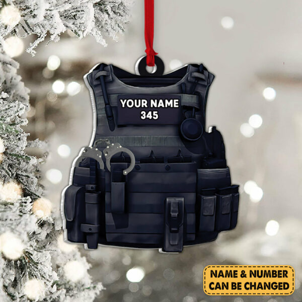 Armor Name And Number Personalized Ornament Gifts For Police Policeman - Image 2
