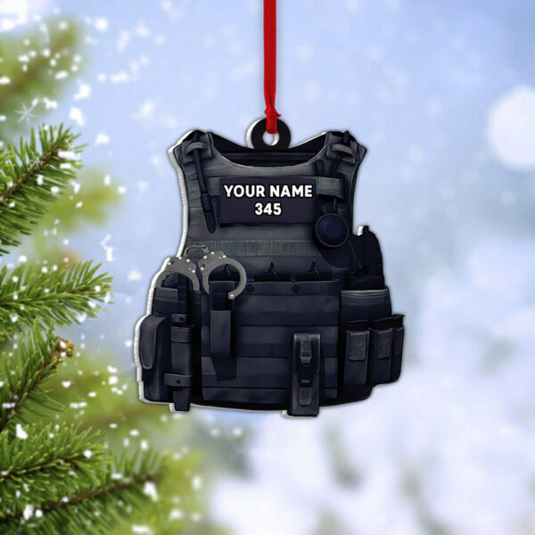 Armor Name And Number Personalized Ornament Gifts For Police Policeman - Image 4