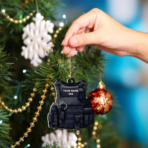 Armor Name And Number Personalized Ornament Gifts For Police Policeman - Image 5