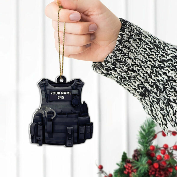 Armor Name And Number Personalized Ornament Gifts For Police Policeman - Image 6