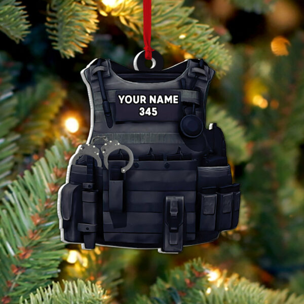 Armor Name And Number Personalized Ornament Gifts For Police Policeman - Image 3