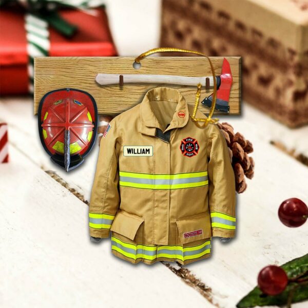 Armor With Name Personalized Ornament Gifts For Firefighter Fireman - Image 3