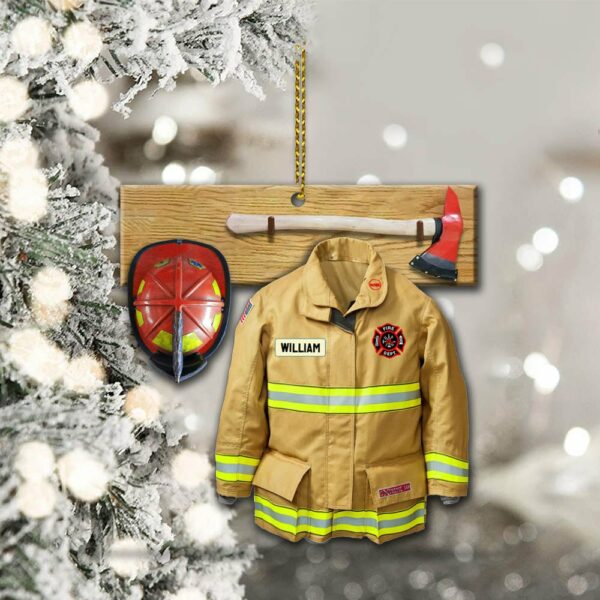 Armor With Name Personalized Ornament Gifts For Firefighter Fireman - Image 4