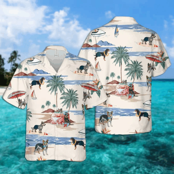 Australian Cattle Dog Summer Beach Hawaiian Shirt