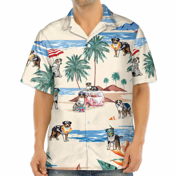 Australian Shepherd Summer Beach Hawaiian Shirt - Image 3