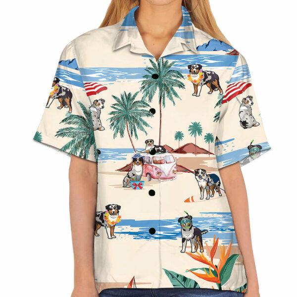 Australian Shepherd Summer Beach Hawaiian Shirt - Image 5