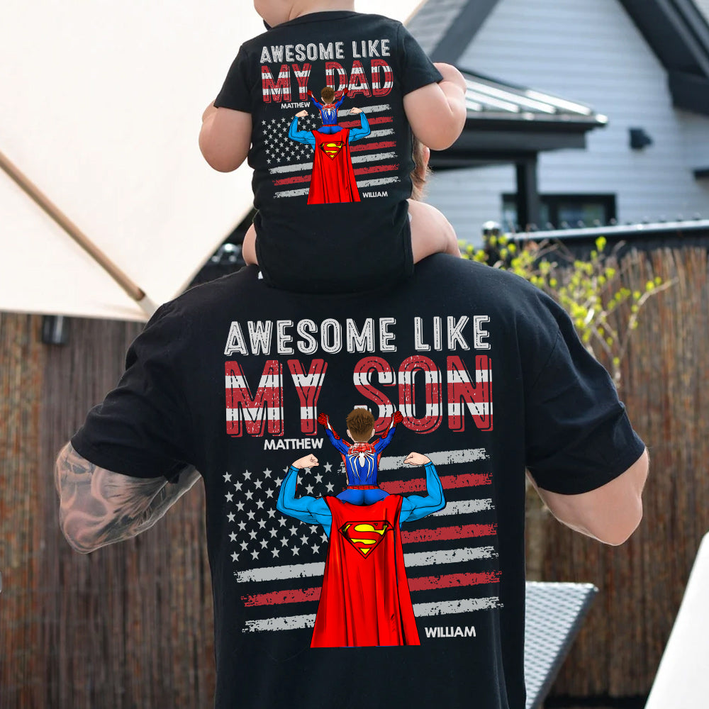 Awesome Like Mine, Personalized Matching Shirts For Dad And Children T1807