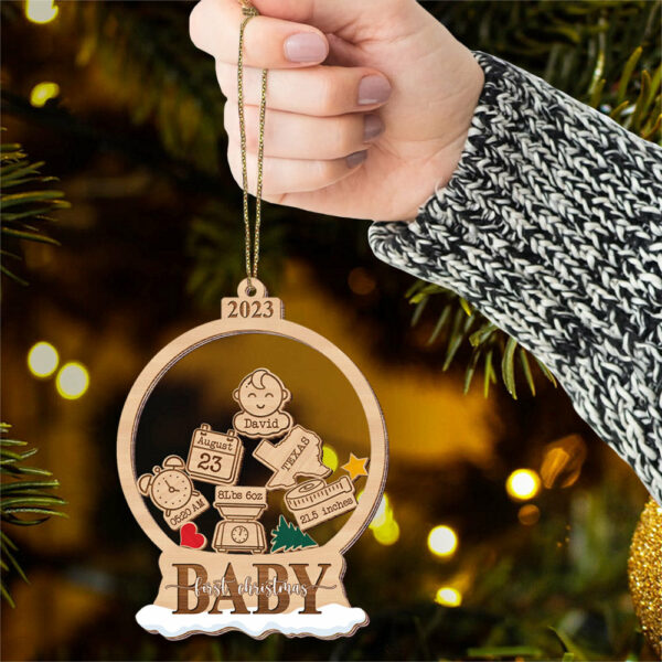 Baby First Christmas - 5 Layered Christmas Shaker Ornament - Image 5