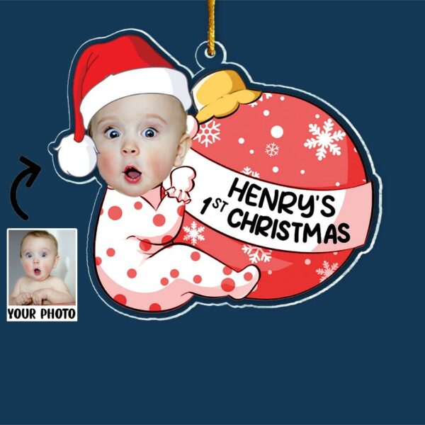Baby First Christmas - Personalized Acrylic Photo Ornament - Image 5