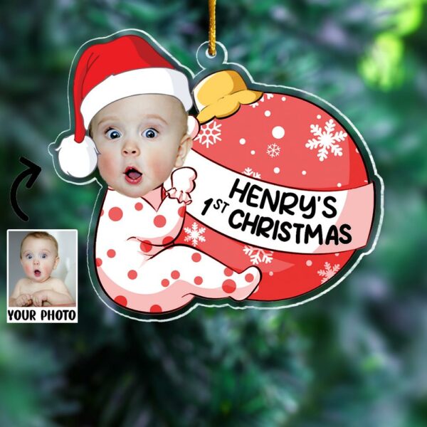 Baby First Christmas - Personalized Acrylic Photo Ornament - Image 4