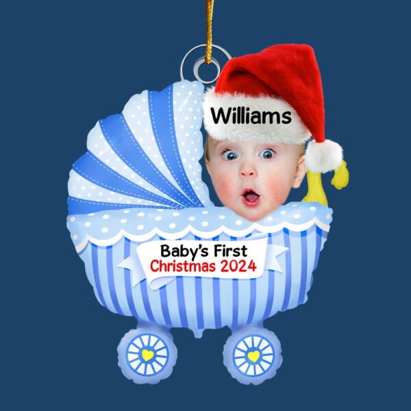 Baby First Christmas 2024 - Personalized Acrylic Photo Ornament - Image 4