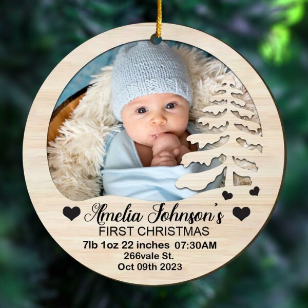 Baby First Christmas Ornament 2024, Personalized First Christmas Ornament, Custom Baby's First Crhistmas Ornament, New Baby Christmas Gift - Image 3