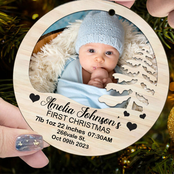 Baby First Christmas Ornament 2024, Personalized First Christmas Ornament, Custom Baby's First Crhistmas Ornament, New Baby Christmas Gift - Image 5