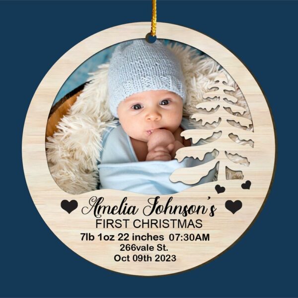 Baby First Christmas Ornament 2024, Personalized First Christmas Ornament, Custom Baby's First Crhistmas Ornament, New Baby Christmas Gift - Image 4