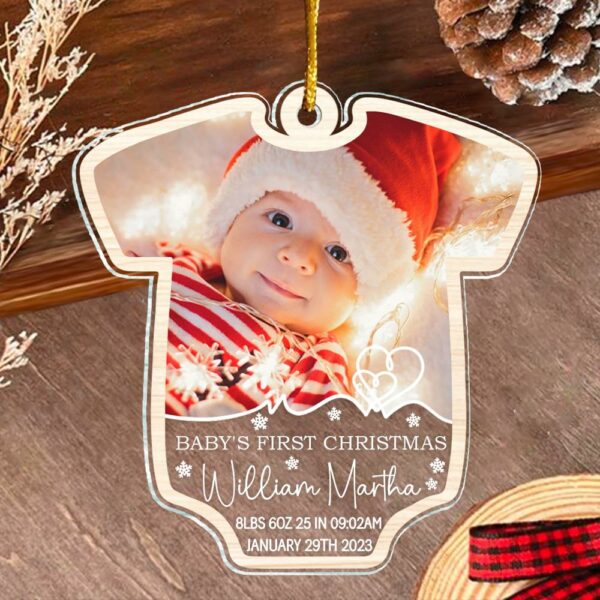 Baby's First Christmas Ornament 2024, Personalized Baby 1st Christmas Ornament, Personalised Baby's 1st Christmas Ornament - Image 2