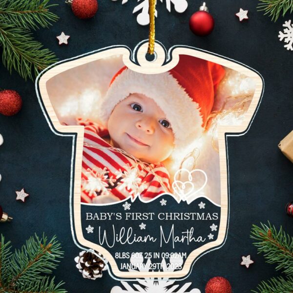 Baby's First Christmas Ornament 2024, Personalized Baby 1st Christmas Ornament, Personalised Baby's 1st Christmas Ornament - Image 4