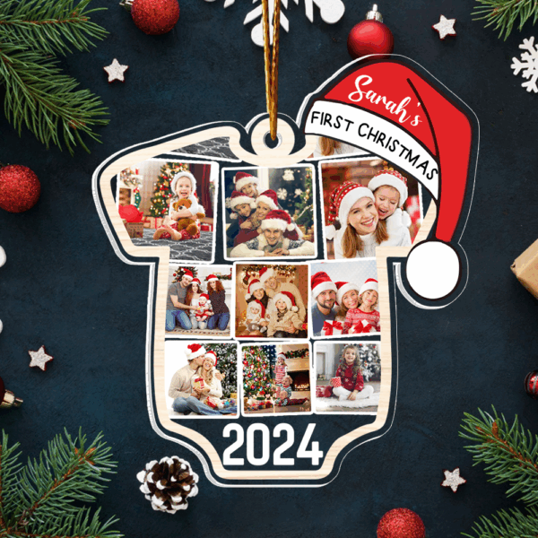 Baby's First Christmas Ornament 2024, Personalized Baby 1st Christmas Ornament, Personalised Baby's 1st Christmas Ornament - Image 4