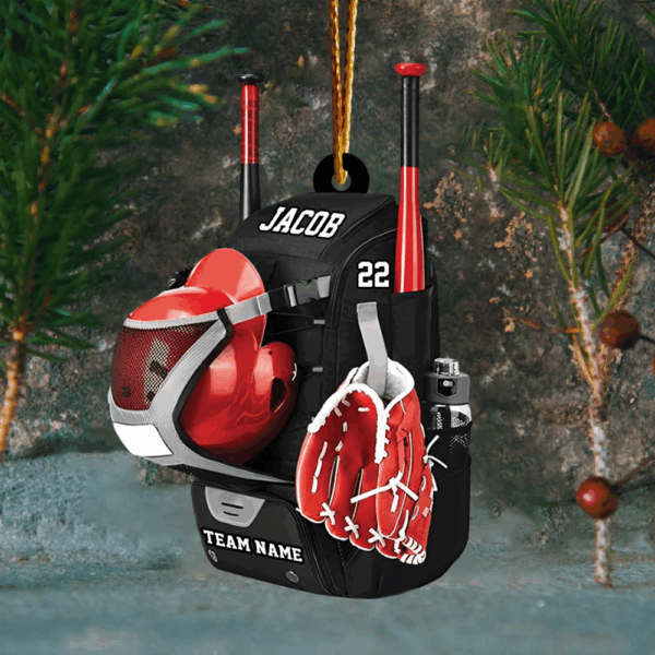 Baseball Bag Gift, Personalized Baseball Bag Car Hanging Ornament, Baseball Ornament, Custom Flat Acrylic Ornament, Christmas Ornament - Image 5