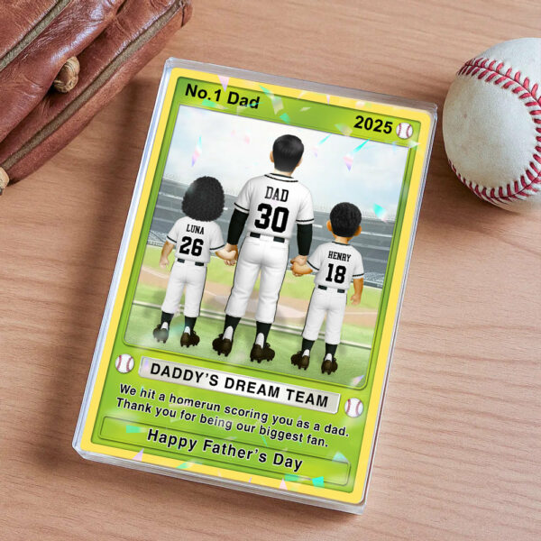 Baseball Dad - Personalized Acrylic Block Plaque For Baseball Dad Husband Grandpa NA04 - Image 4