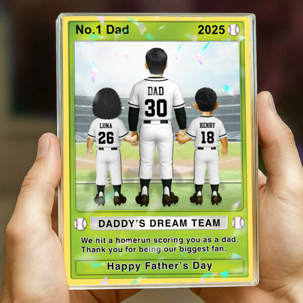Baseball Dad - Personalized Acrylic Block Plaque For Baseball Dad Husband Grandpa NA04 - Image 2