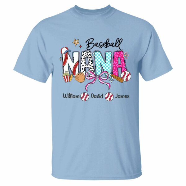 Baseball Grandma T-Shirt, Custom Grandma With Grandkids T1807 - Image 14