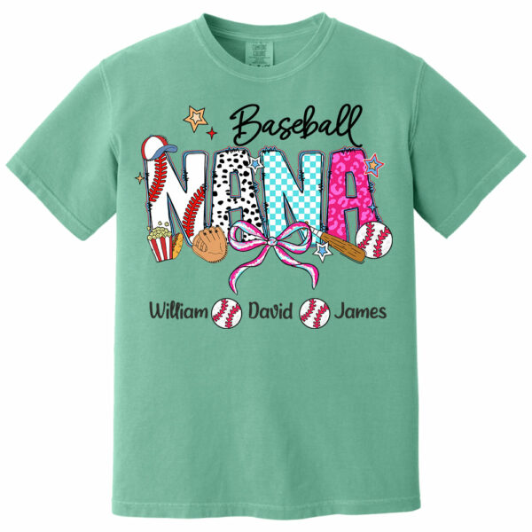 Baseball Grandma T-Shirt, Custom Grandma With Grandkids T1807 - Image 6
