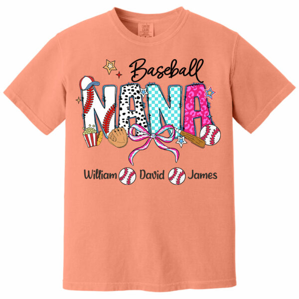 Baseball Grandma T-Shirt, Custom Grandma With Grandkids T1807 - Image 10