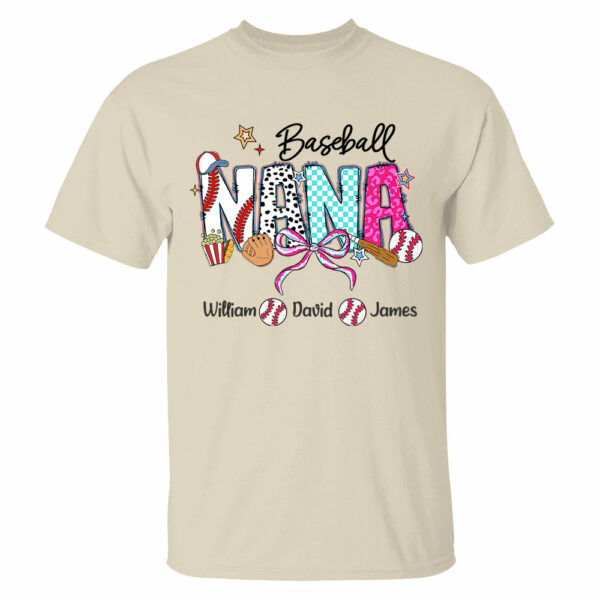Baseball Grandma T-Shirt, Custom Grandma With Grandkids T1807 - Image 12