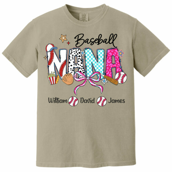 Baseball Grandma T-Shirt, Custom Grandma With Grandkids T1807 - Image 8