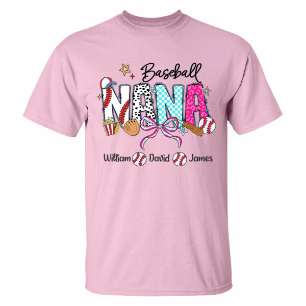 Baseball Grandma T-Shirt, Custom Grandma With Grandkids T1807 - Image 15