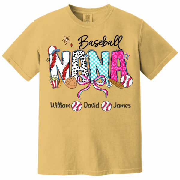 Baseball Grandma T-Shirt, Custom Grandma With Grandkids T1807 - Image 9