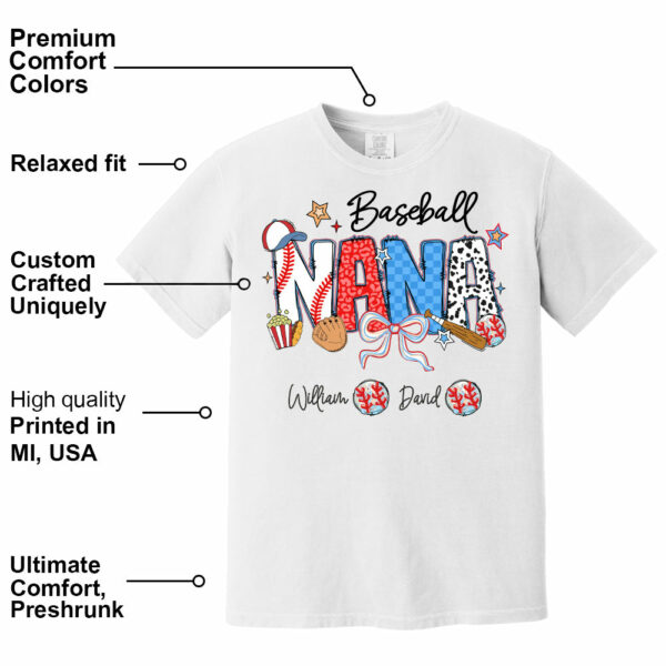 Baseball Mama - Personalized Shirt Gift For Grandma - Image 4